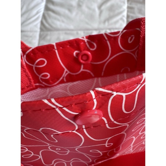 Lululemon 2025 Small Red and White Repeat Logo Reusable Shopping Bag New - Picture 3 of 5